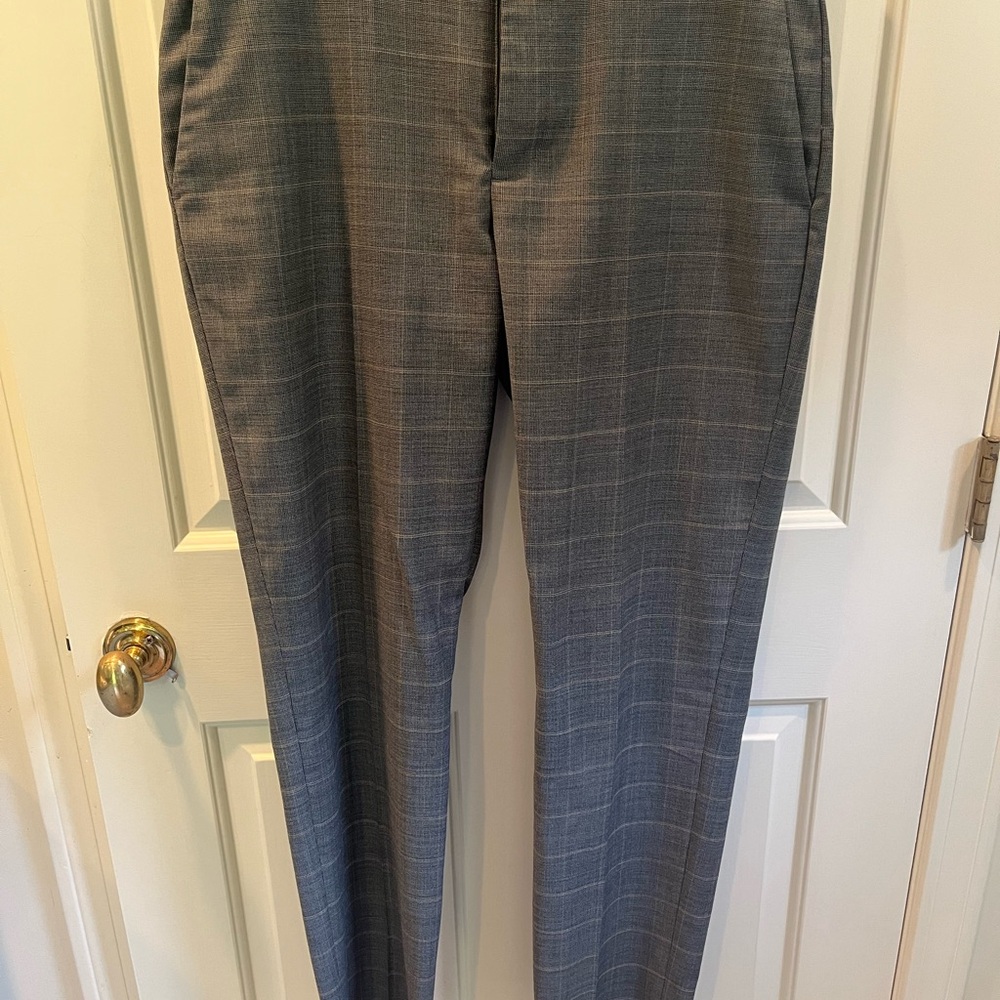 J. Crew Bowery Grey Prince of Wales Glencheck Trousers 34W/32L